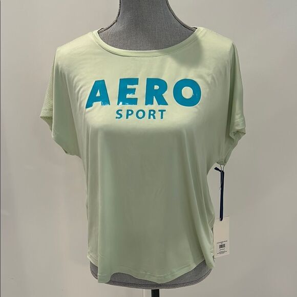 Aeropostale Green Sport T-Shirt Short Sleeve Relaxed Fit - Picture 1 of 5